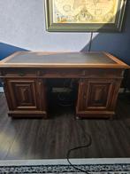 Antiek Houten Bureau met Leren Inleg, Ophalen, Gebruikt, Bureau