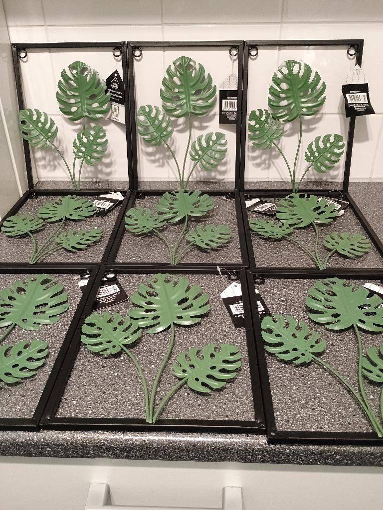 NIEUW Metalen Wand Deco palmbladeren, Ophalen, Meerkleurig, Nieuw, Metaal
