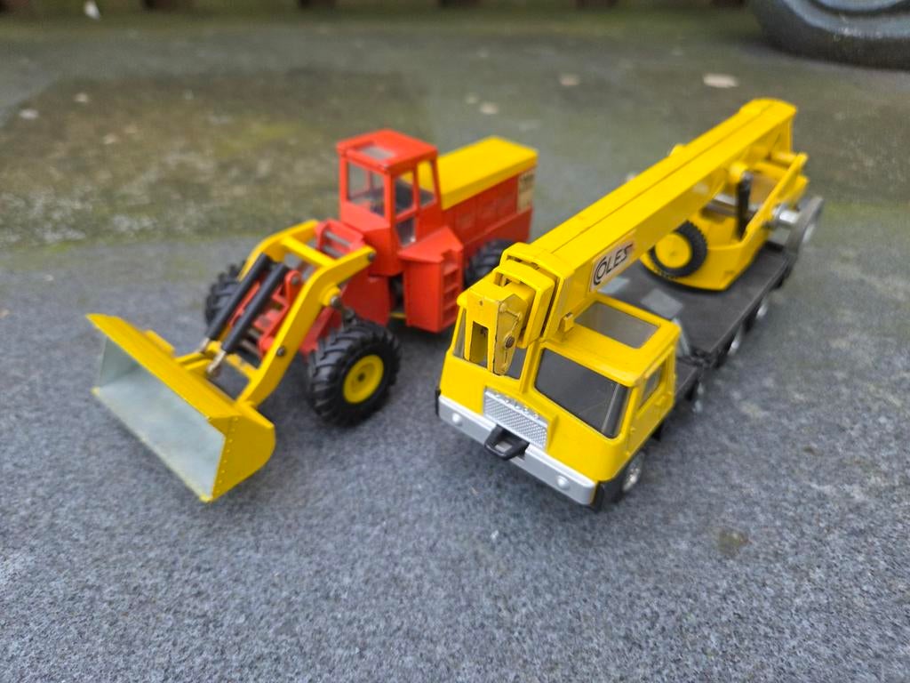 Dinkey toys shovel en mobiele kraan., Ophalen of Verzenden, Gebruikt, Tractor of Landbouw, Dinky Toys