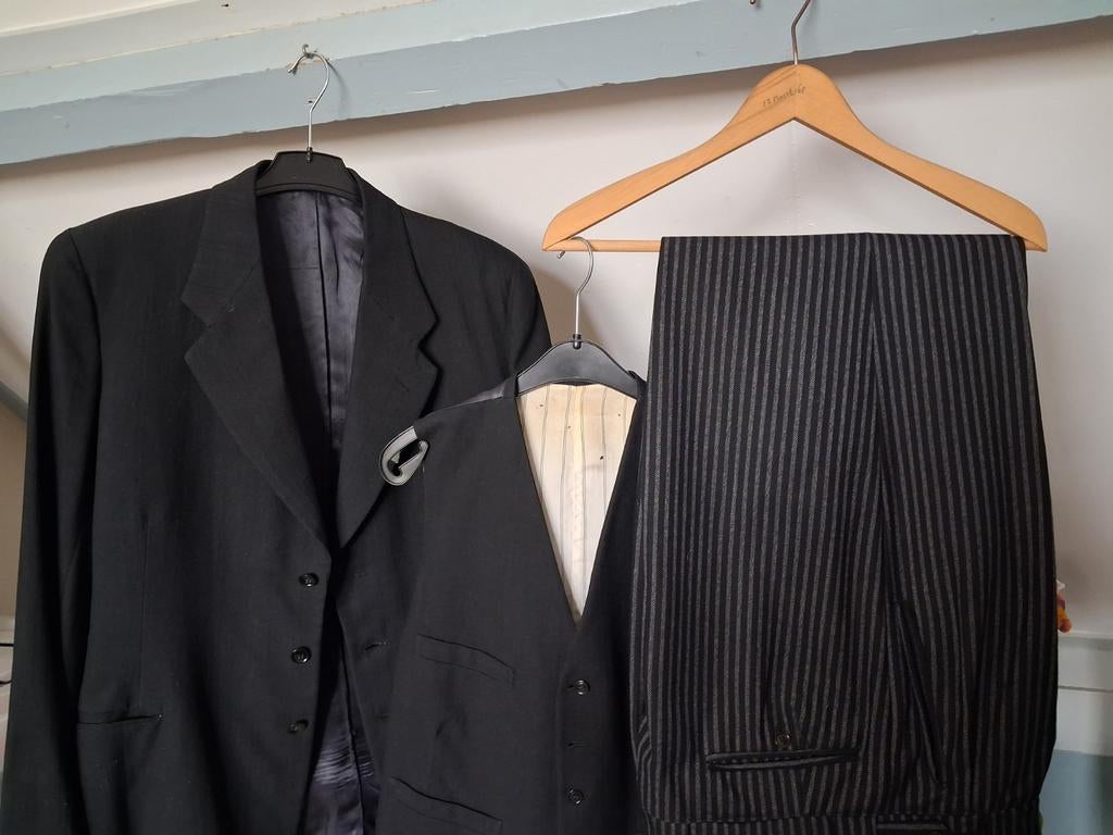 Trouwpak 50-er jaren, geschikt voor toneel, Ophalen, Onbekend, Maat 48/50 (M), Zwart