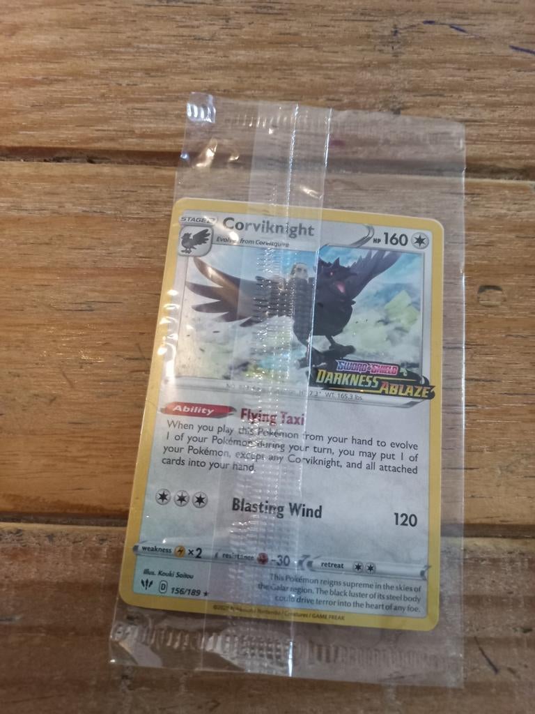Corviknight stamp holo, Ophalen of Verzenden, Zo goed als nieuw, Losse kaart, Foil