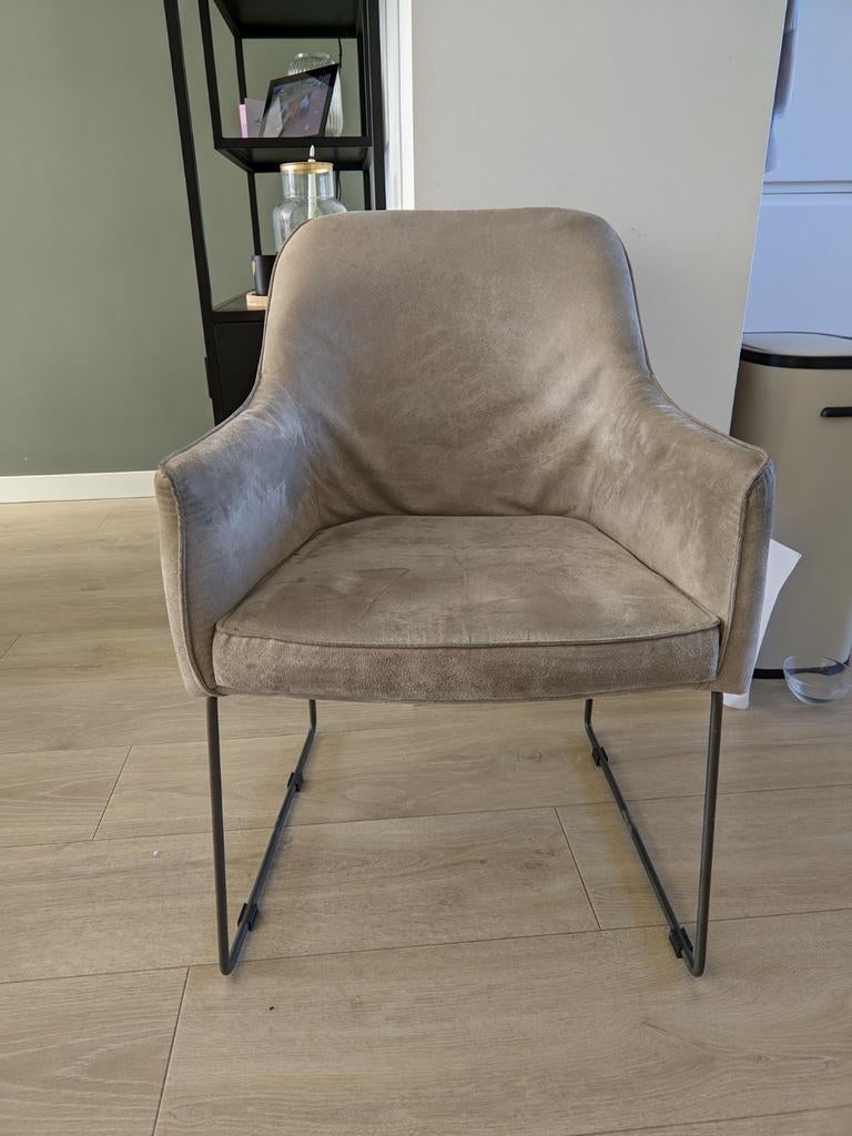 Eetkamerstoelen 3x licht grijs/taupe van de Pronto, Ophalen, Grijs