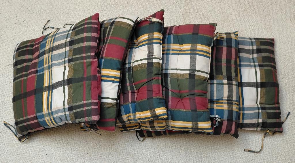 kuipstoel kussentjes (6 stuks), Ophalen of Verzenden, Gebruikt, Kunststof