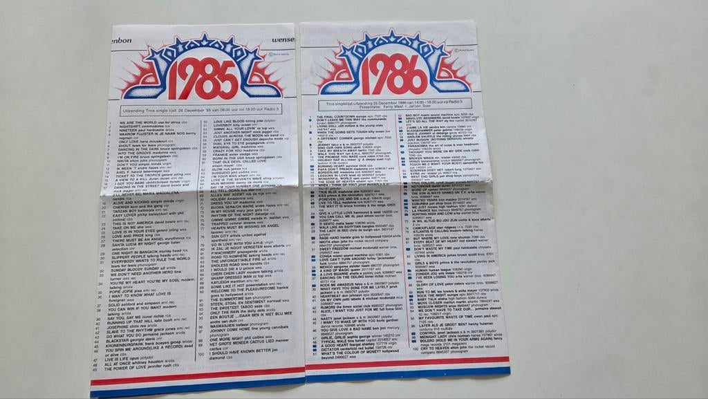 Nationale Hitparade jaaroverzichten 1985 + 1986, Verzamelen, Verzenden, Zo goed als nieuw, Boek, Tijdschrift of Artikel