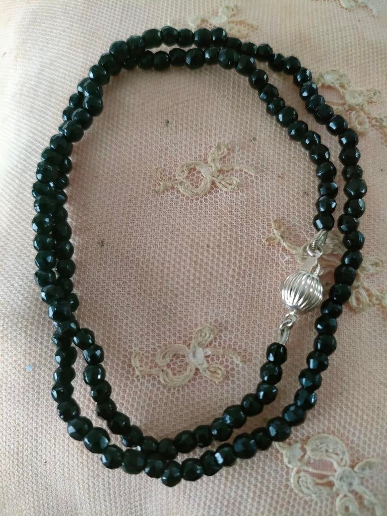 Antiek snoertje gitten met zilveren slotje, Sieraden, Tassen en Uiterlijk, Antieke sieraden, Verzenden, Zilver, Ketting