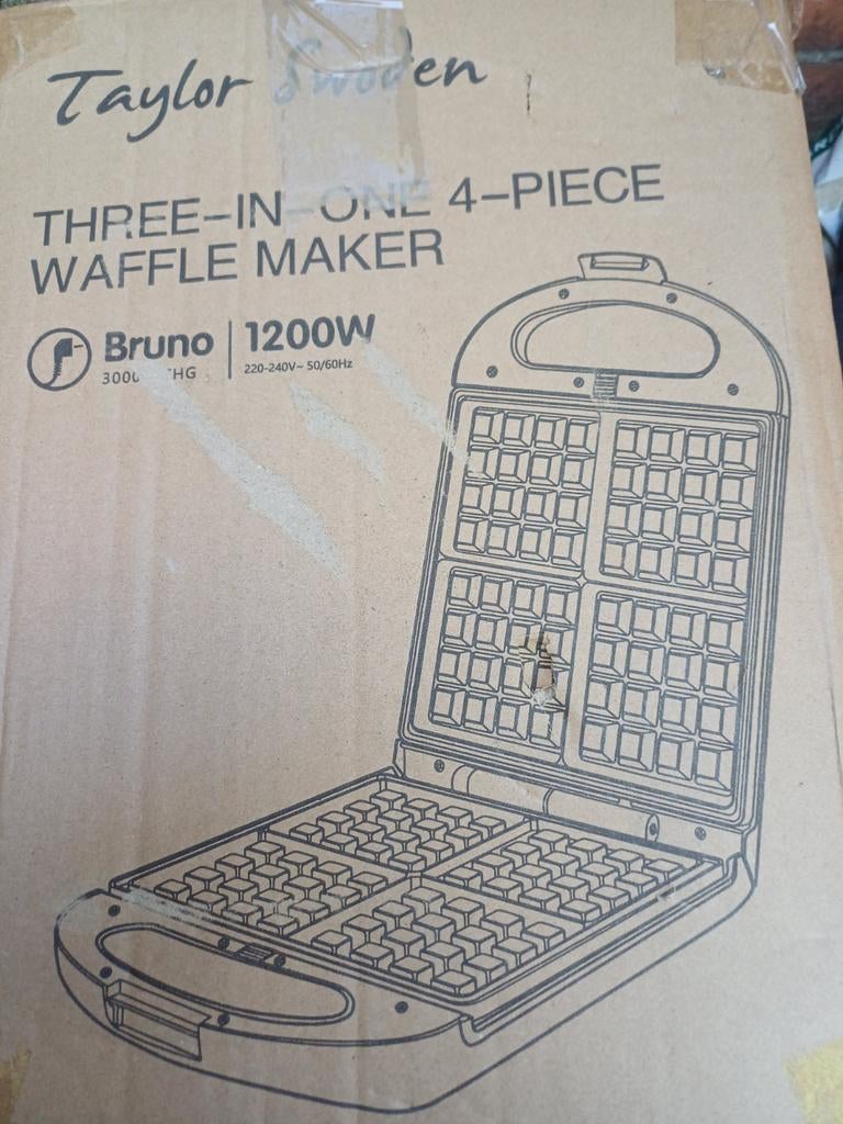 Taylor Swoden Bruno 3-in-1 Wafelijzer 1200W - Nieuw in doos, Ophalen of Verzenden