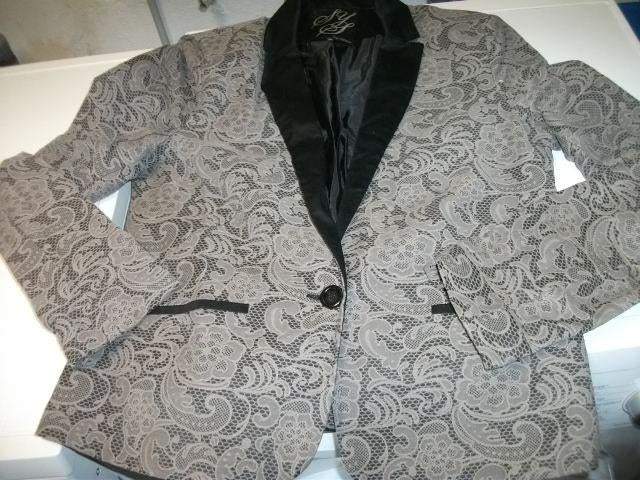 Beige/zwart Steps jasje   maat 42, Kleding | Dames, Ophalen of Verzenden, Zo goed als nieuw, Maat 42/44 (L), Zwart