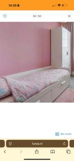IKEA bed met lades, Ophalen, 90 cm, Eenpersoons, Wit