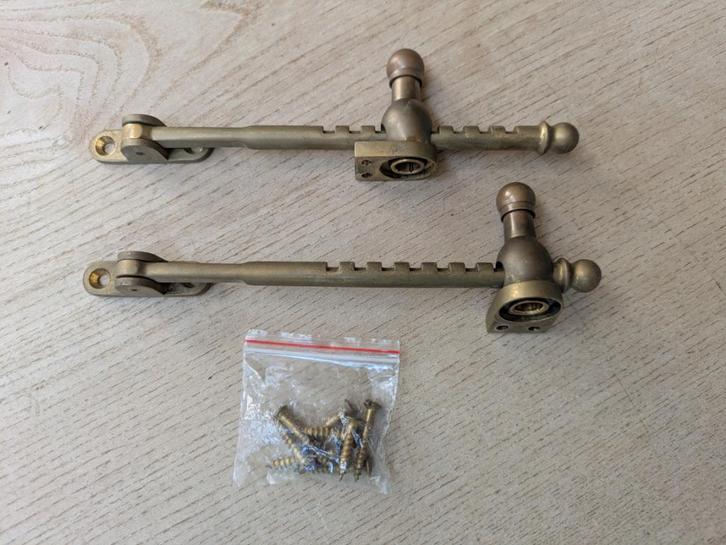 Raamuitzetters kinderveilig messing, Doe-het-zelf en Verbouw, Hang- en Sluitwerk, Gebruikt, Overige typen, Koper of Messing, Ophalen of Verzenden