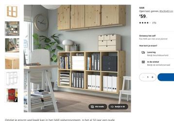 3 Ikea Ivar inzetkasten zonder deurtjes - afbeelding 3