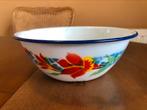 Retro vintage emaille schaal met bloemen, chinees, Ophalen of Verzenden