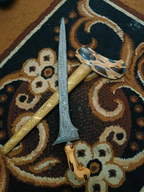 Antieke Keris Sempaner Pamor Untu Walang Timoho Solo SUZ01, Antiek en Kunst, Kunst | Niet-Westerse kunst, Verzenden
