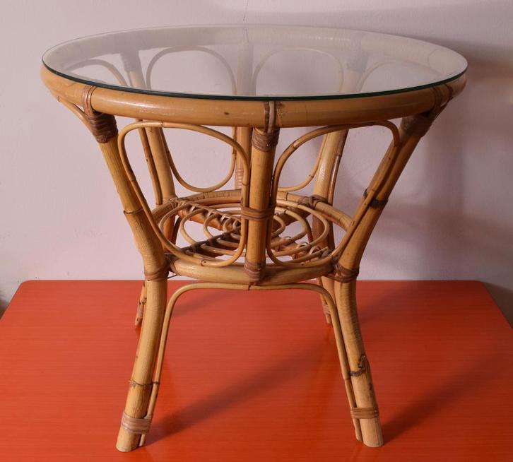 Retro vintage jaren 60 rotan Rohé Noordwolde tafel, Antiek en Kunst, Antiek | Meubels | Tafels, Ophalen