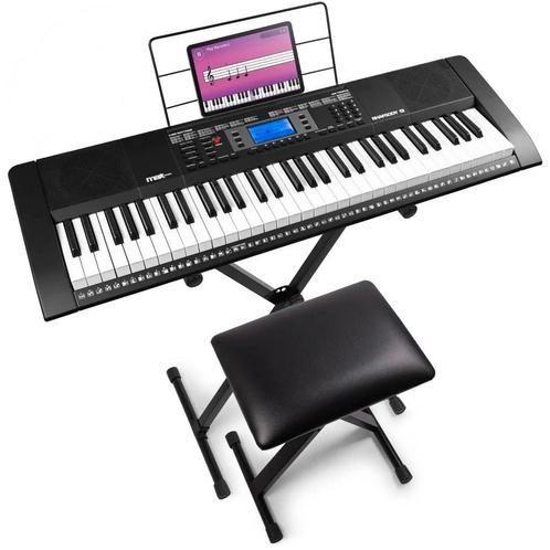 Keyboard met 61 aanslag gevoelige toetsen+standaard+krukje, Muziek en Instrumenten, Keyboards, Zo goed als nieuw, 61 toetsen, Yamaha