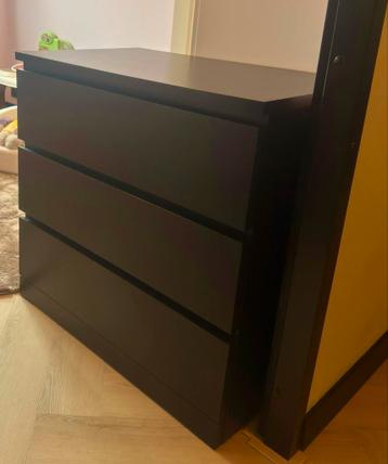 IKEA Malm ladekast - zwart - 3 lades - afbeelding 2