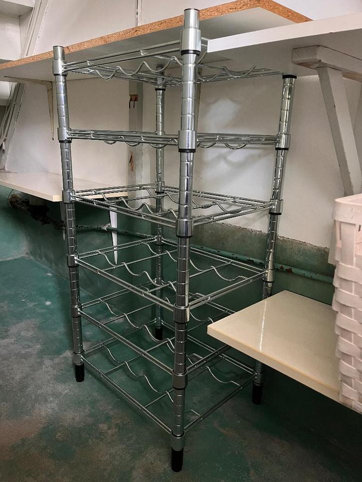 IKEA OMAR Flessenrek – Verzinkt – 46x36x94 cm, Huis en Inrichting, Woonaccessoires | Wijnrekken, Zo goed als nieuw, Minder dan 50 cm