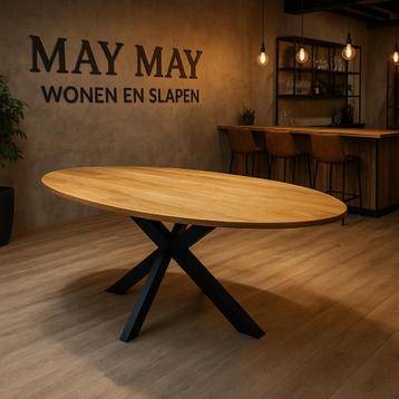 Eettafel Ovaal vlak blad Mango 210 Direct/Leverbaar E-7230 beschikbaar voor biedingen