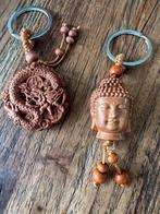 Mooie boeddha draak houtsnijwerk sleutelhanger hout oosters, Verburgt Vintage, Overige typen, Nieuw, Ophalen of Verzenden