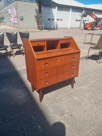 Vintage secretaire deens teak mid century  beschikbaar voor biedingen