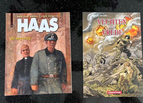 Twee stripboeken: Haas & Vechten voor Vrede, Boeken, Stripboeken, Gelezen, Meerdere stripboeken, Ophalen of Verzenden