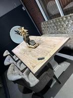 Kloostertafel + bankje en stoelen, Huis en Inrichting, Ophalen, Rechthoekig, 200 cm of meer, 50 tot 100 cm