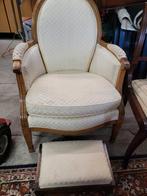 Kleine fauteuil in Franse stijl uit de jaren 40   voetenbank, Ophalen