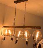 Industriële hanglamp met glazen bollen, Ophalen, Zo goed als nieuw, Glas, 50 tot 75 cm