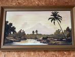 Schilderij Tropisch Landschap met Lijst, Antiek en Kunst, Kunst | Schilderijen | Klassiek, Ophalen