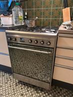RVS Gasfornuis met Oven - Gebruikt, Witgoed en Apparatuur, Fornuizen, Gebruikt, 60 cm of meer, Grill, Energieklasse A of zuiniger