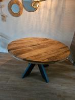 Ronde eettafel mango hout - 130 cm - Zo goed als nieuw!, Huis en Inrichting, Tafels | Eettafels, Ophalen, Rond, Zo goed als nieuw