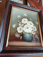 Olieverf schilderij boeket stilleven bloemen Franse brocante, Antiek en Kunst, Curiosa en Brocante, Ophalen of Verzenden