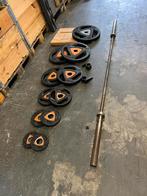 Olympische halter stang met 127,5 kg ziva schijven, Ophalen, Gebruikt, Met stang, Ziva