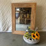 Spiegel (facet) - teakhouten lijst - 80 x 60 cm - TTM Wonen