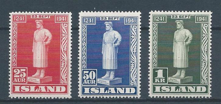 B328 – Scandinavië  - Ijsland – MiNr 223-225 (ongestempeld), Postzegels en Munten, Postzegels | Europa | Scandinavië, Postfris