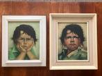 Twee schilderijen olieverf op doek portret gesigneerd Roset, Ophalen of Verzenden