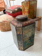 Antiek Japans art deco theeblik1900. 36 cm hoog. 23 x 23 cm, Verzamelen, Blikken, Ophalen of Verzenden, Zo goed als nieuw, Overige