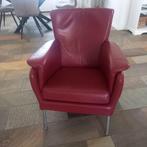 Rode leren fauteuil., Huis en Inrichting, Fauteuils, Ophalen, Zo goed als nieuw, 50 tot 75 cm