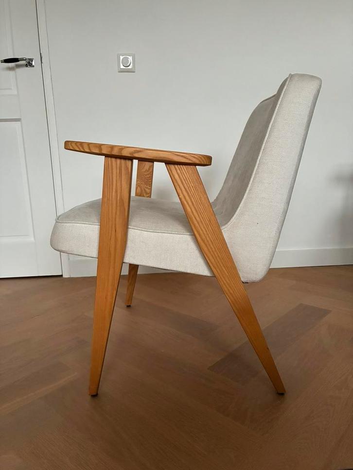 366 concept retro furniture wooden armchair, Huis en Inrichting, Fauteuils, Zo goed als nieuw, Hout, Stof, 50 tot 75 cm, Minder dan 75 cm
