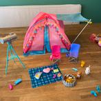 Barbie kampeerset met 10 barbies, Ophalen, Gebruikt