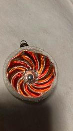 Vintage antieke kerstbal, deukbal oranje rood, Diversen, Ophalen of Verzenden, Zo goed als nieuw