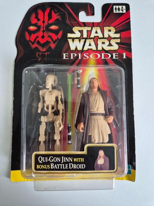 Star Wars EP1 Qui-Gon Jinn Naboo + Bonus Battle Droid, Verzamelen, Star Wars, Nieuw, Actiefiguurtje, Ophalen of Verzenden