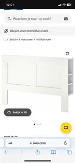 Hoofdbord brimnes, Huis en Inrichting, Wit, Tweepersoons, Zo goed als nieuw, Hout