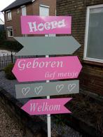 wegwijzer roze babybordverhuur westervoort geboortebord, Ophalen, Nieuw, Geboortebord