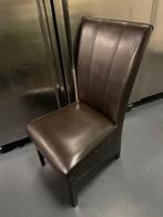 4 donkerbruine leren stoelen voor maar 25 euro, Huis en Inrichting, Stoelen, Ophalen, Gebruikt, Bruin, Leer