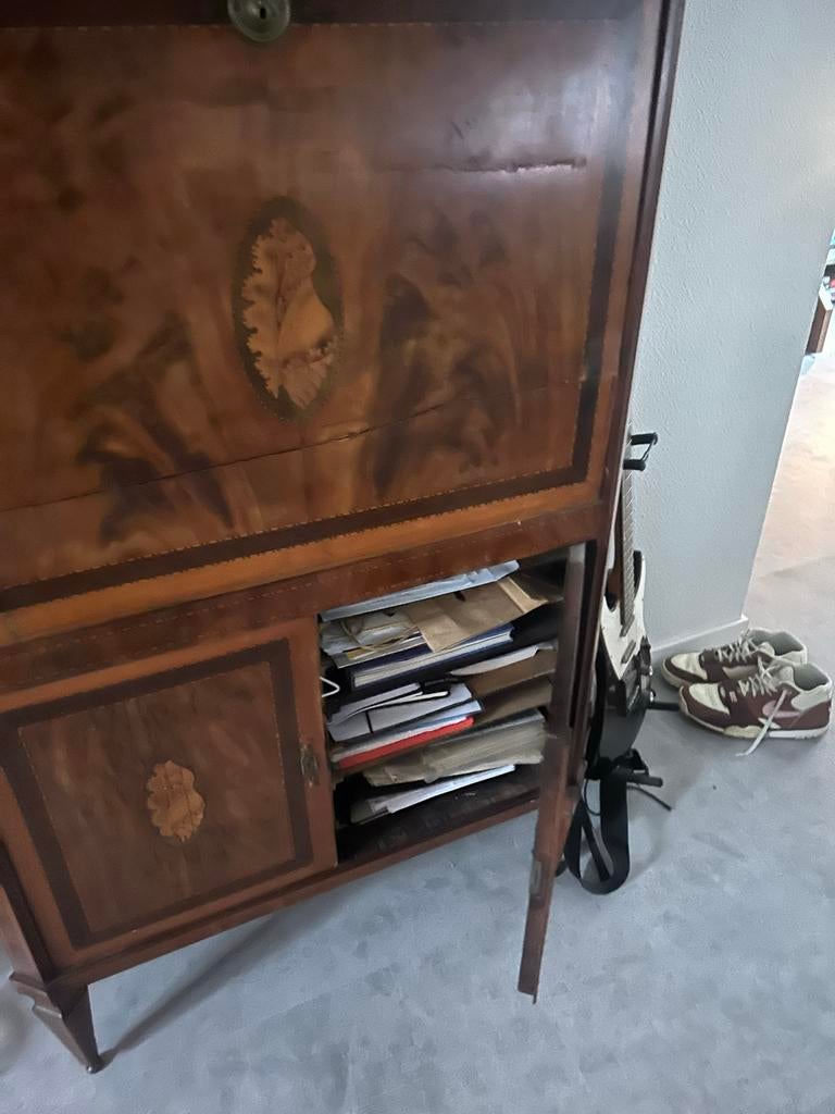 Louis XVI Secretaire Mahonie klepkast, Ophalen of Verzenden