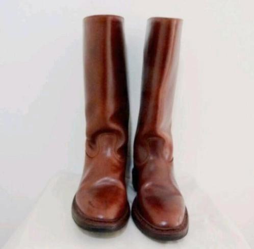 Cognackleurige handgemaakte 100% leren boots van Super Febo, Kleding | Heren, Schoenen, Gedragen, Boots, Bruin, Verzenden