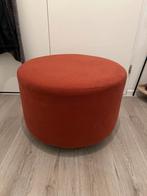 Westwing koraalkleurige ronde poef van velours, Ophalen, Zo goed als nieuw, Rond, 50 tot 75 cm