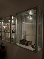 2 of 3 vitrinekasten 80x60x25 cm met verlichting, Huis en Inrichting, Ophalen, 50 tot 100 cm, Zo goed als nieuw, Minder dan 100 cm