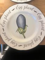 Vintage Aardewerk Borden met Groente Motieven, Ophalen, Gebruikt, Bord(en), Overige stijlen