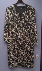 K Design Jurk zwart met print & grote kralen maat L nr 50614, K-Design, K Designs, ., Zwart